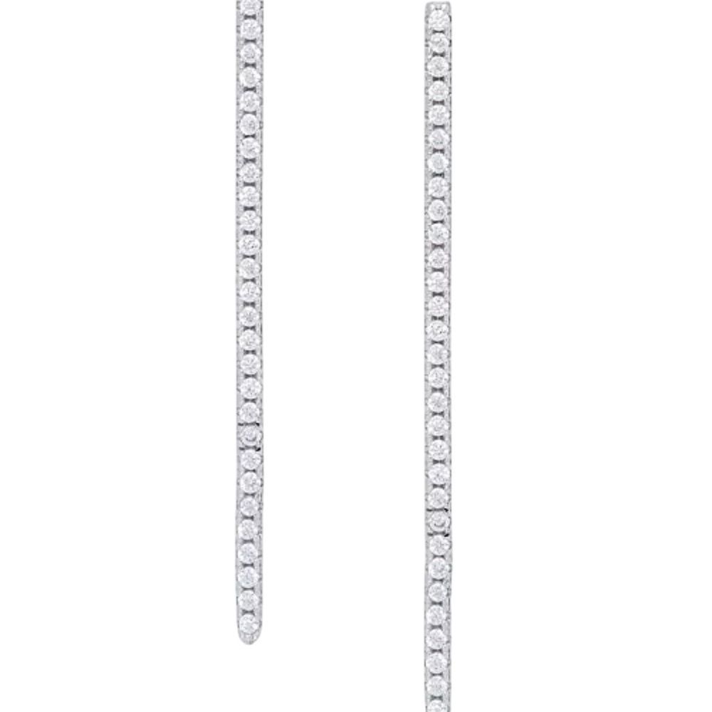Macy's Cubic Zirconia LineβStud Silver Plate Drop Earrings Drop